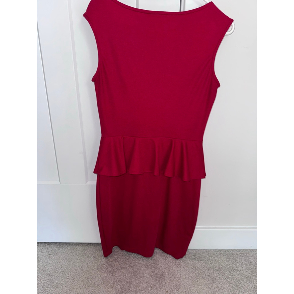 Women's Unbranded Red Peplum Mini Dress S - Picture 5 of 5